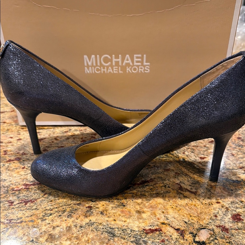Michael Kors Women's Black Glitter Pump - Classic High Heel